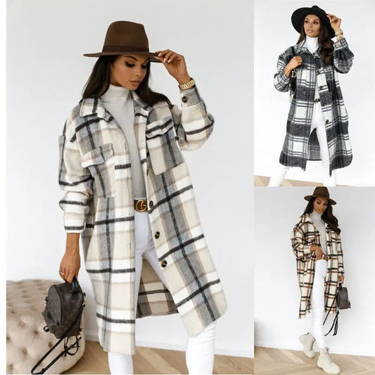 Warm Checked Coat Jacket